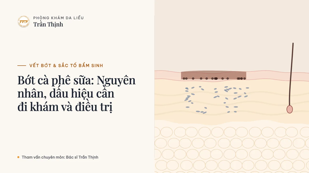 Minh họa: Bớt cà phê sữa: Nguyên nhân, dấu hiệu cần đi khám và điều trị