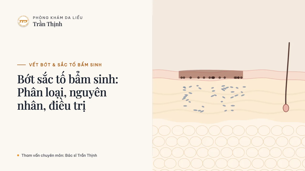 Minh họa: Bớt sắc tố bẩm sinh: Phân loại, nguyên nhân, điều trị
