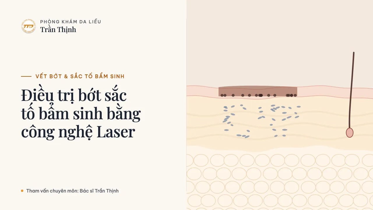 Minh họa: Điều trị bớt sắc tố bẩm sinh bằng công nghệ Laser