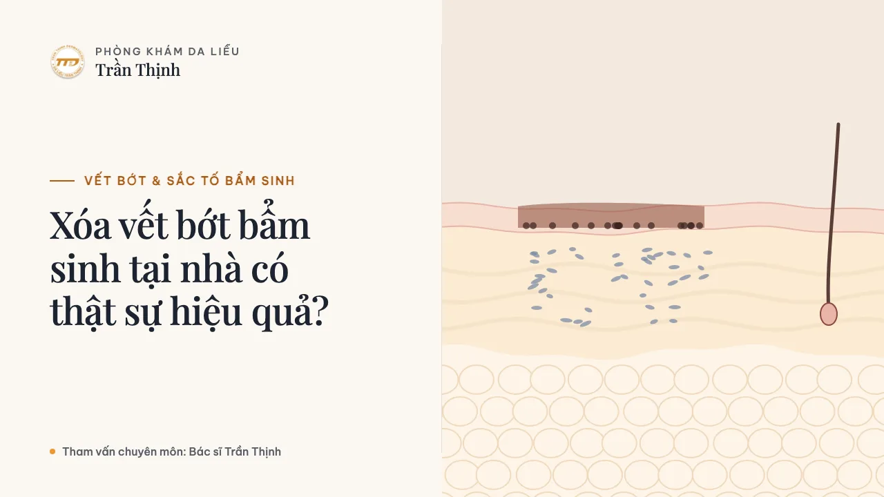 Minh họa: Xóa vết bớt bẩm sinh tại nhà có thật sự hiệu quả?