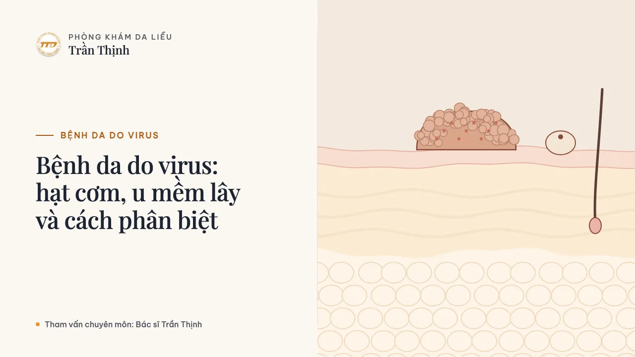 Minh họa: Bệnh da do virus: hạt cơm, u mềm lây và cách phân biệt