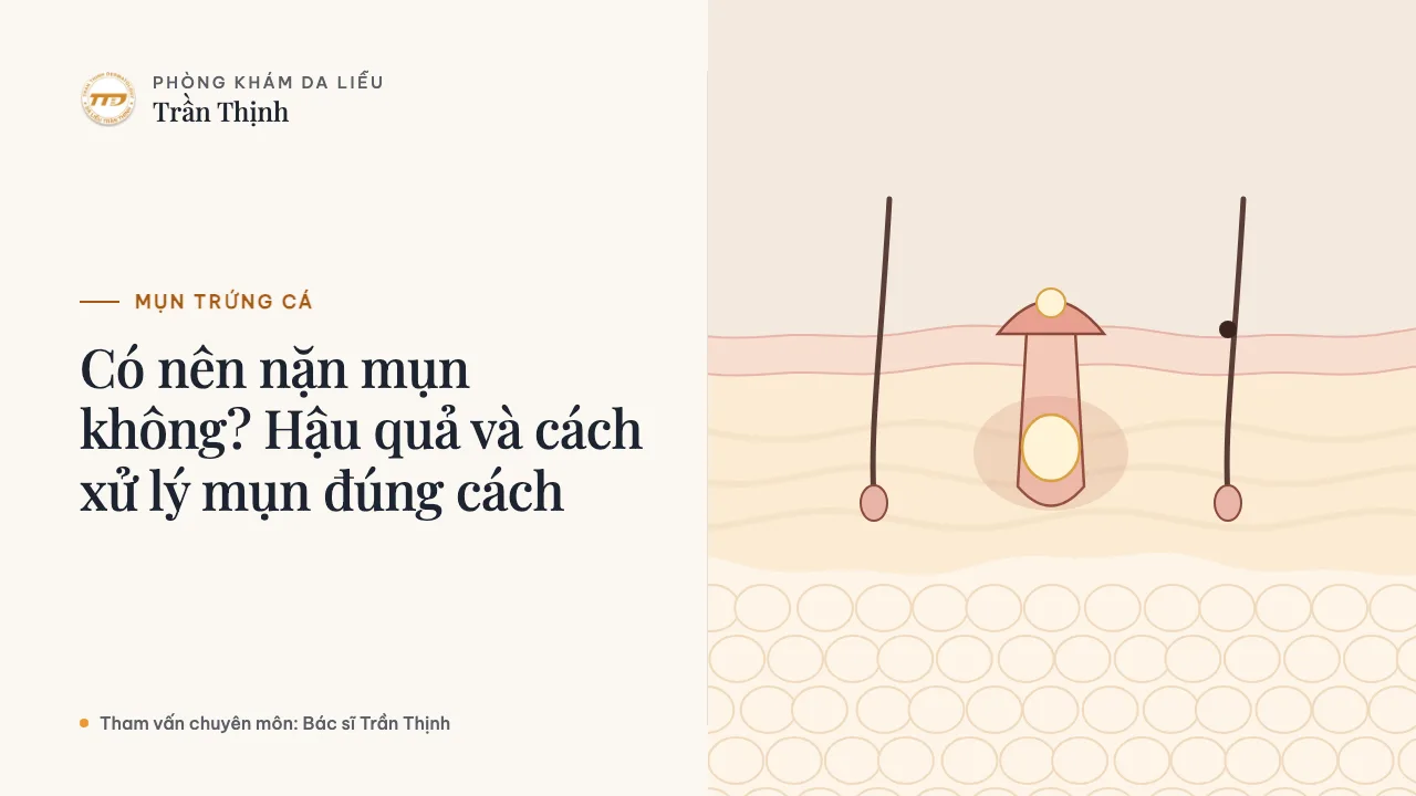 Minh họa: Có nên nặn mụn không? Hậu quả và cách xử lý mụn đúng cách