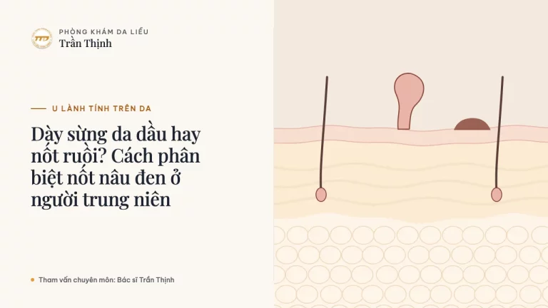 Dày sừng da dầu hay nốt ruồi? Cách phân biệt nốt nâu đen ở người trung niên