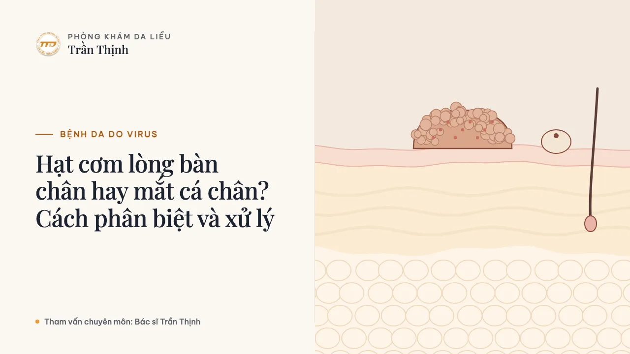Minh họa: Hạt cơm lòng bàn chân hay mắt cá chân? Cách phân biệt và xử lý