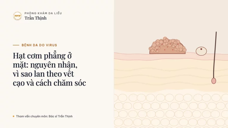 Hạt cơm phẳng ở mặt: nguyên nhân, vì sao lan theo vết cạo và cách chăm sóc