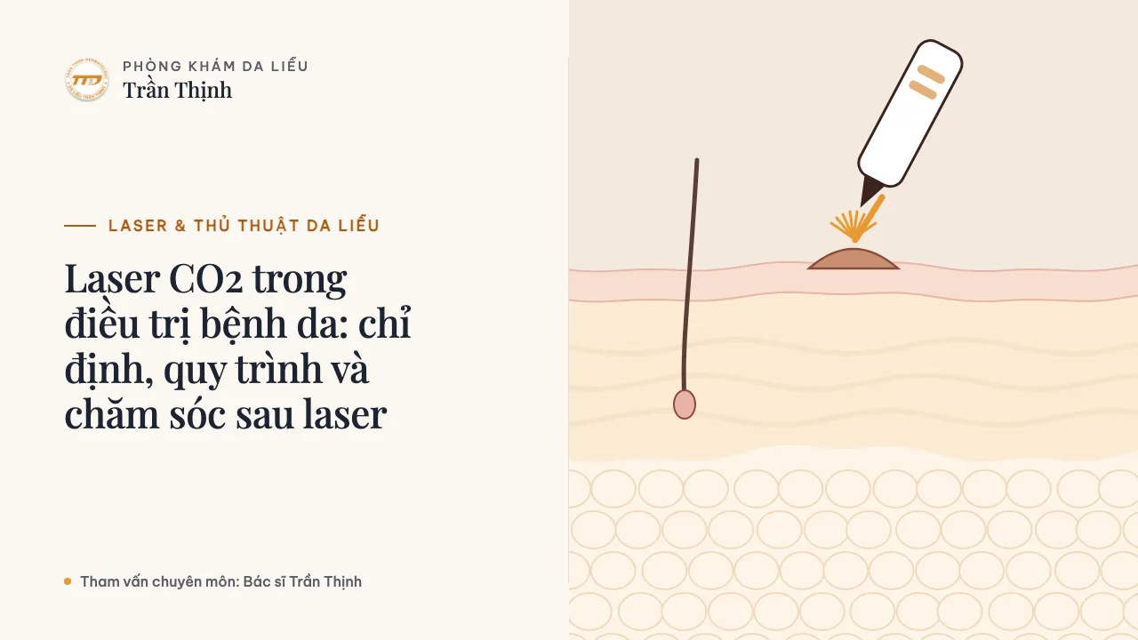 Minh họa: Laser CO2 trong điều trị bệnh da: chỉ định, quy trình và chăm sóc sau laser
