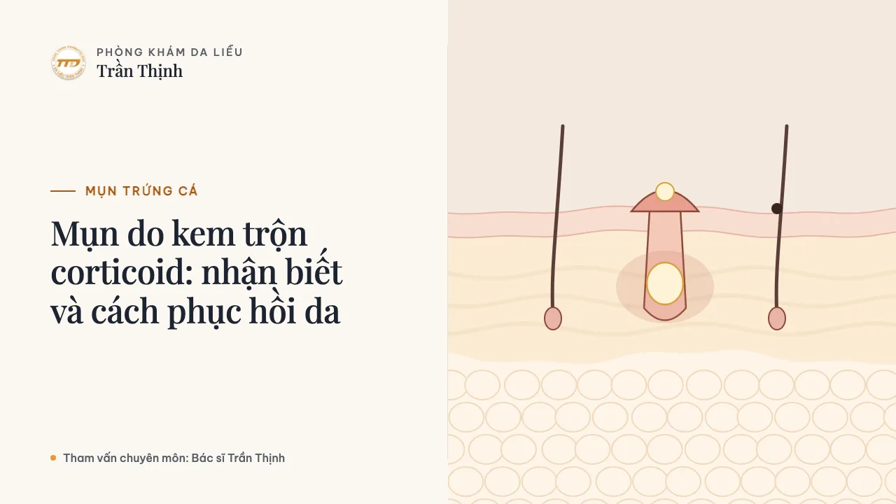 Minh họa: Mụn do kem trộn corticoid: nhận biết và cách phục hồi da