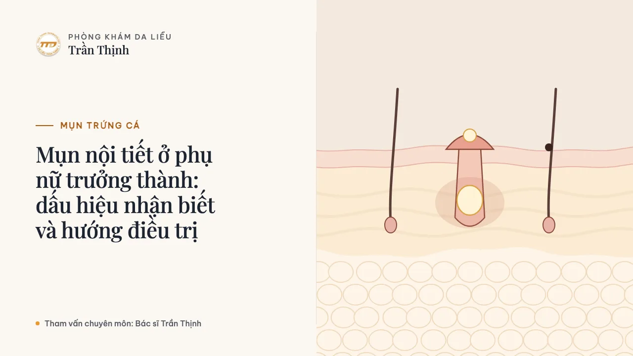 Minh họa: Mụn nội tiết ở phụ nữ trưởng thành: dấu hiệu nhận biết và hướng điều trị