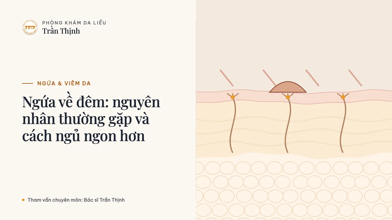 Minh họa: Ngứa về đêm: nguyên nhân thường gặp và cách ngủ ngon hơn