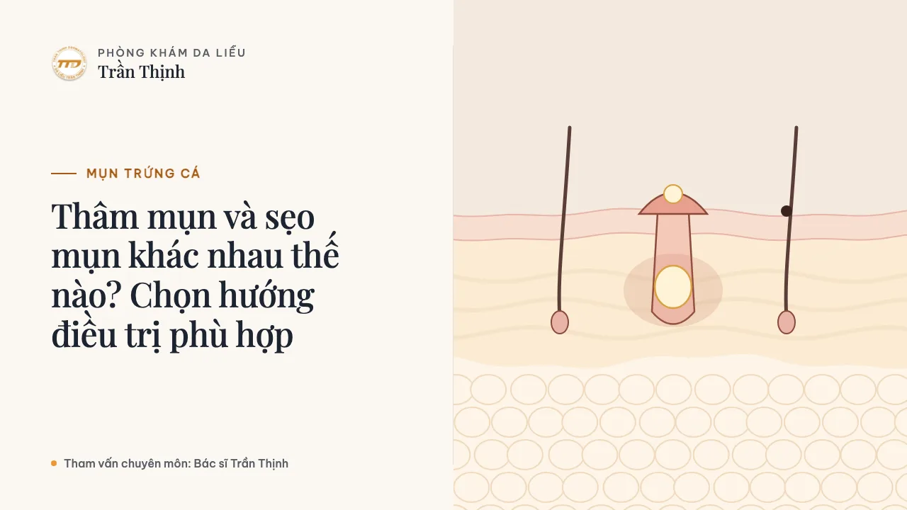 Minh họa: Thâm mụn và sẹo mụn khác nhau thế nào? Chọn hướng điều trị phù hợp