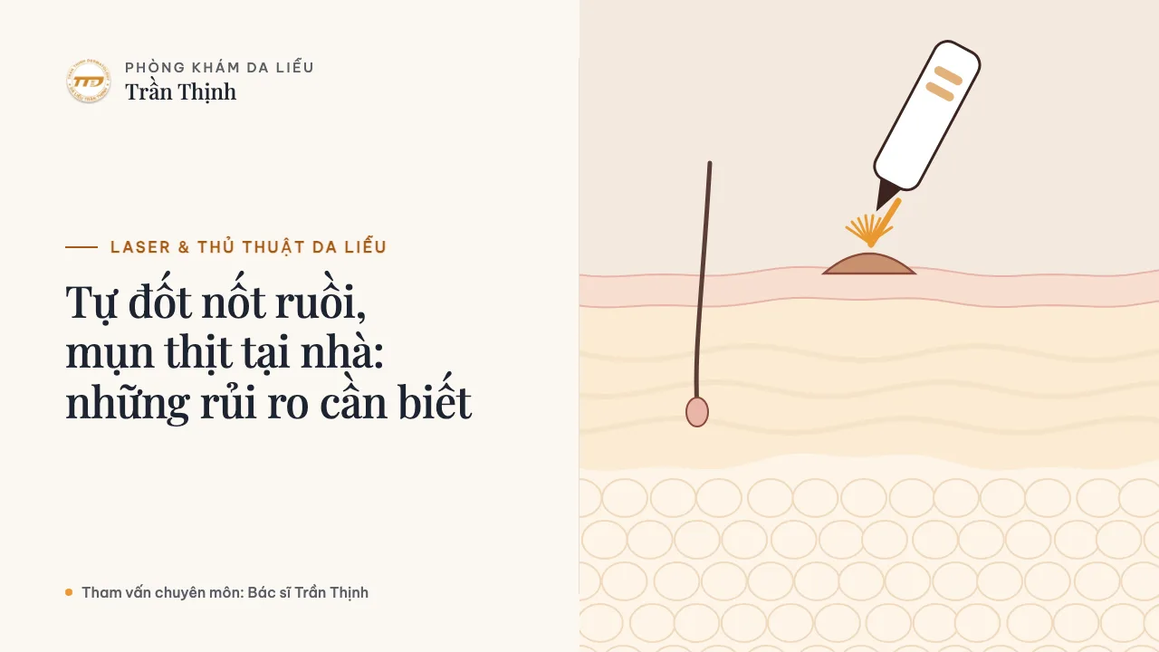 Minh họa: Tự đốt nốt ruồi, mụn thịt tại nhà: những rủi ro cần biết