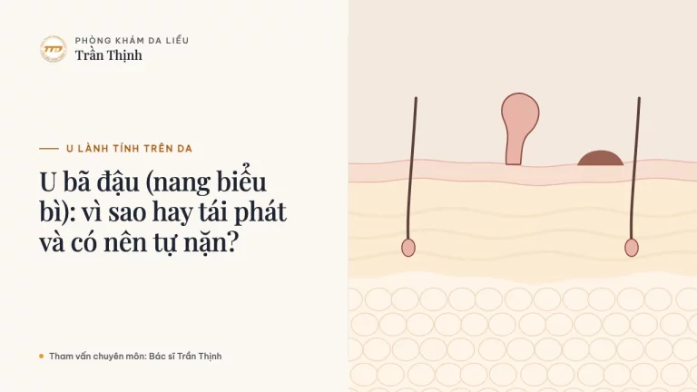 U bã đậu (nang biểu bì): vì sao hay tái phát và có nên tự nặn?